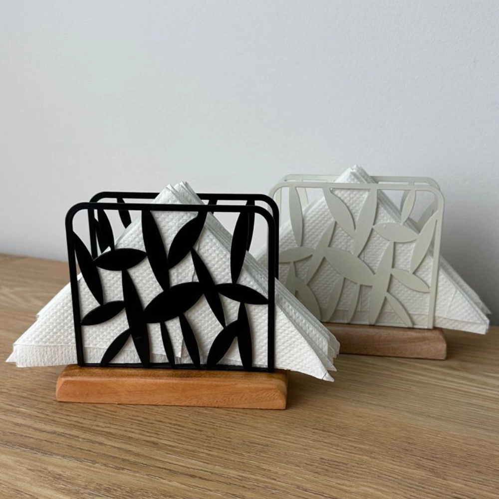 Modern Tissue Holder with Wooden Base TW01MH